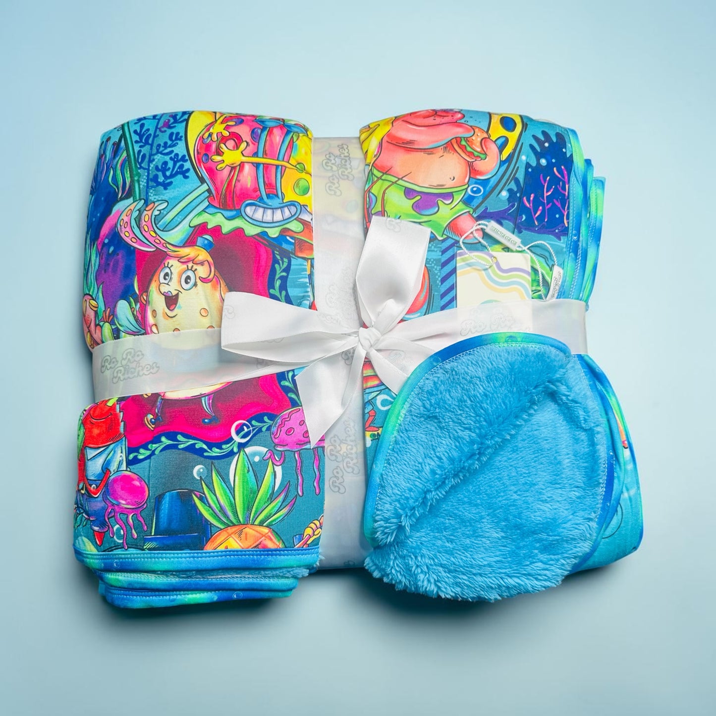 Ocean of Smiles 80" x 60" Bamboo Minky Blanket