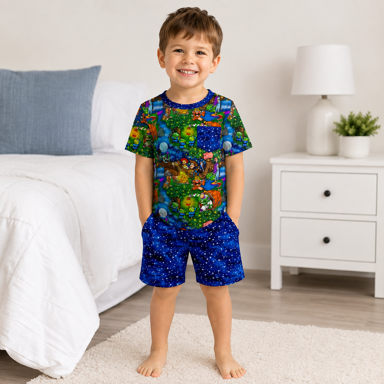 Moonlight Explorers Tee and Short Daywear Set