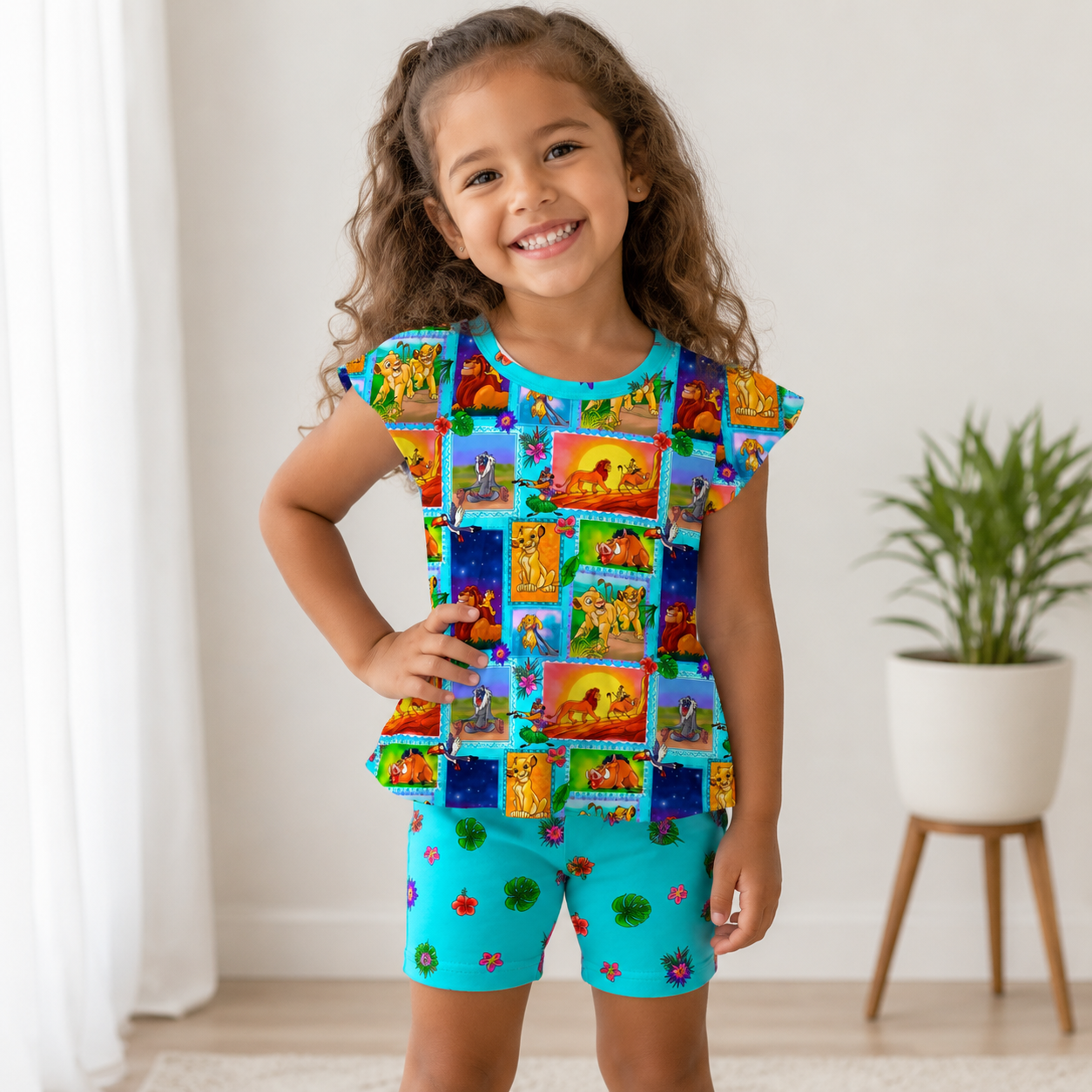 Sunlit Savannah Flutter Sleeve Peplum Set
