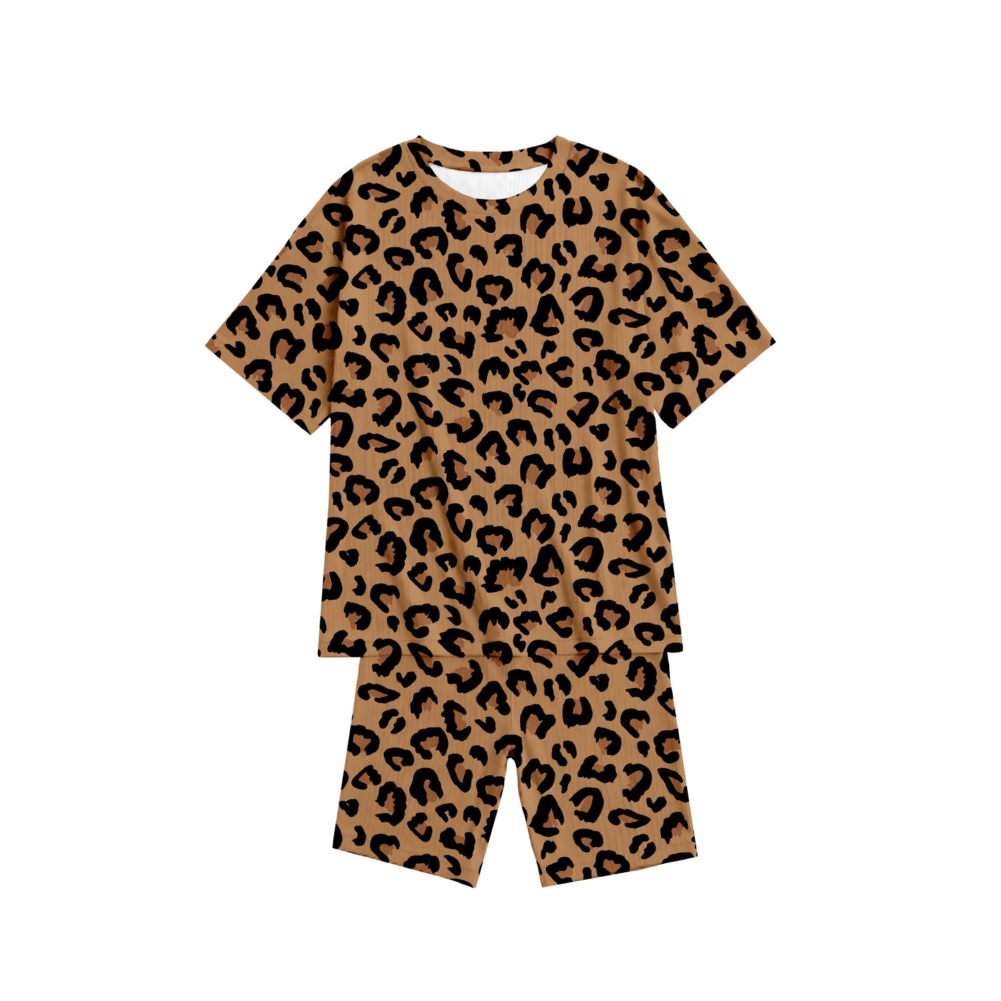 Leopard Oversized T-Shirt and Biker Shorts Set