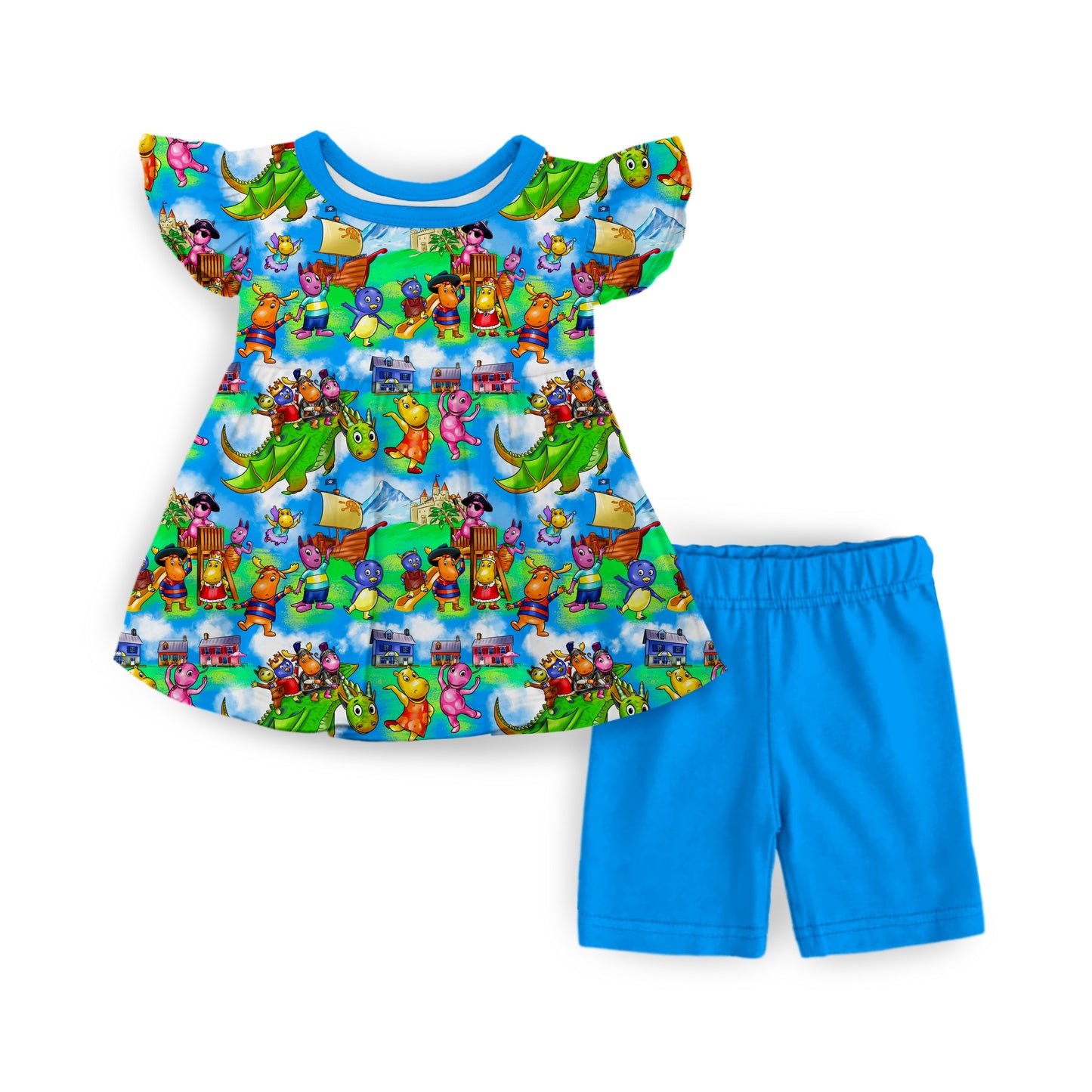 Yard Pals Flutter Sleeve Peplum Set