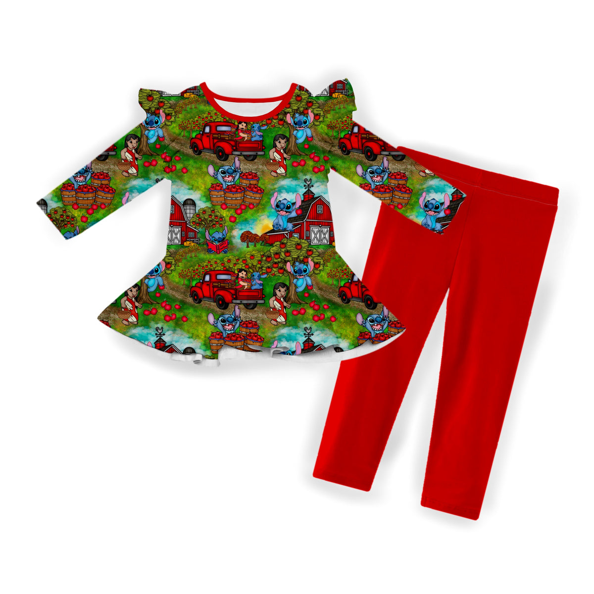 Orchard Friends Flutter Sleeve Peplum Set