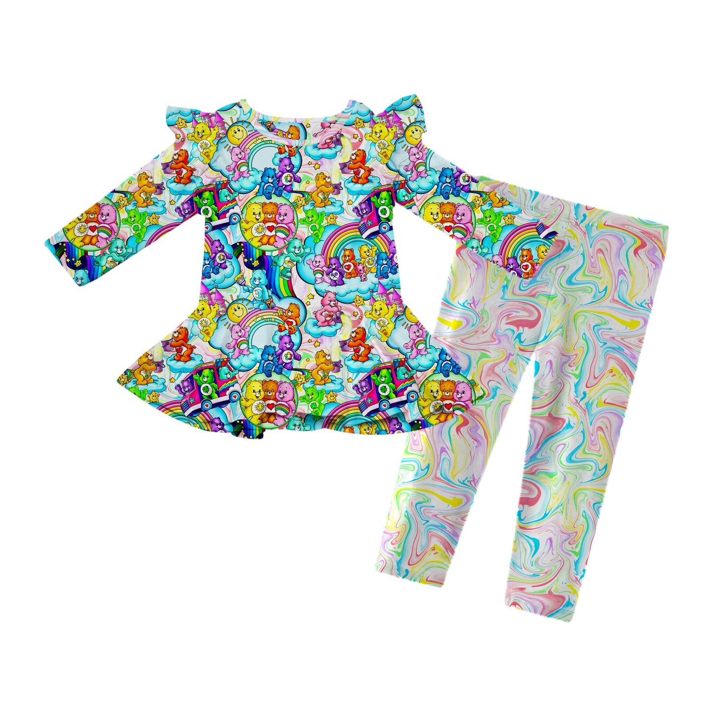 Cozy Hugs Flutter Sleeve and Pant Peplum Set