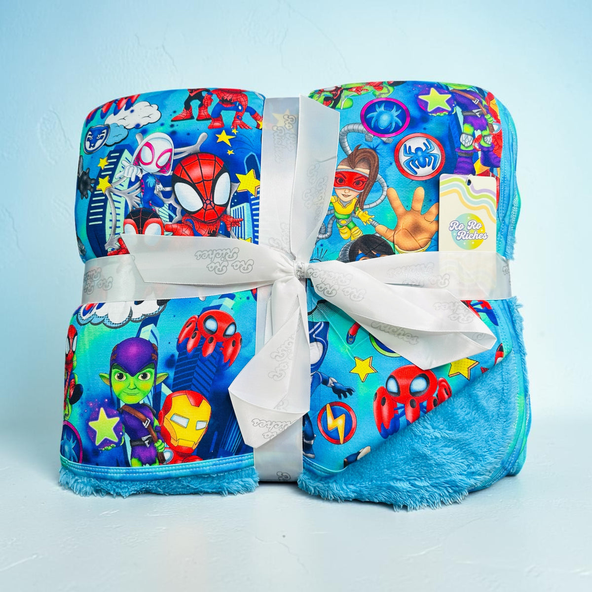 Web Slingers 80" x 60" Bamboo Minky Blanket