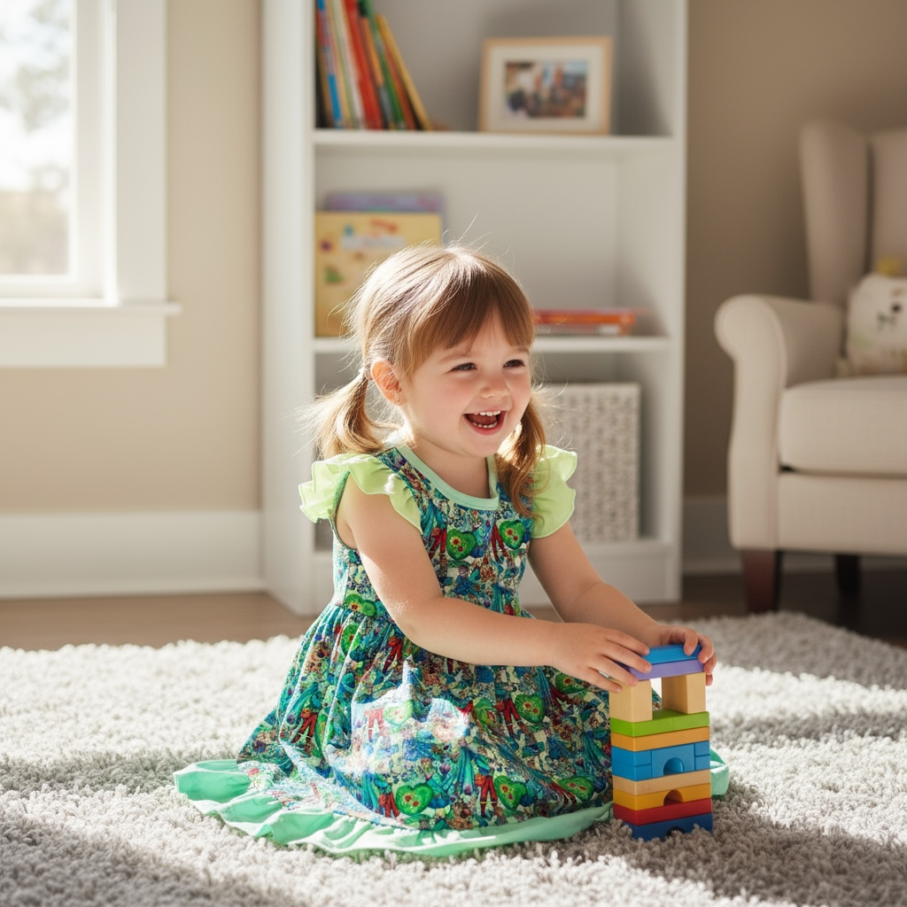 Frosted Meadows Flutter Sleeve Dress