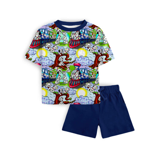 Barking Railroad Tee and Short Daywear Set