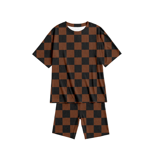 Classic Checkers T-Shirt and Biker Shorts Set