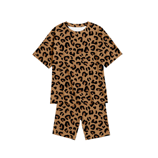 Leopard Oversized T-Shirt and Biker Shorts Set