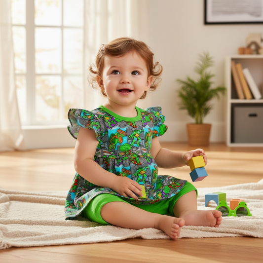 Radical Riders Flutter Sleeve Peplum Set