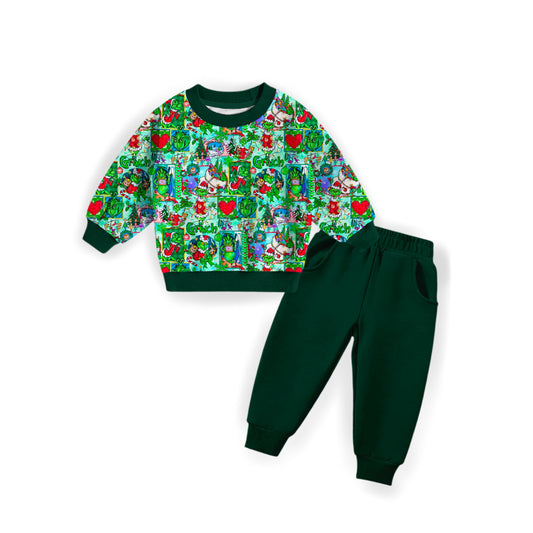 Green & Merry French Terry Crewneck and Joggers