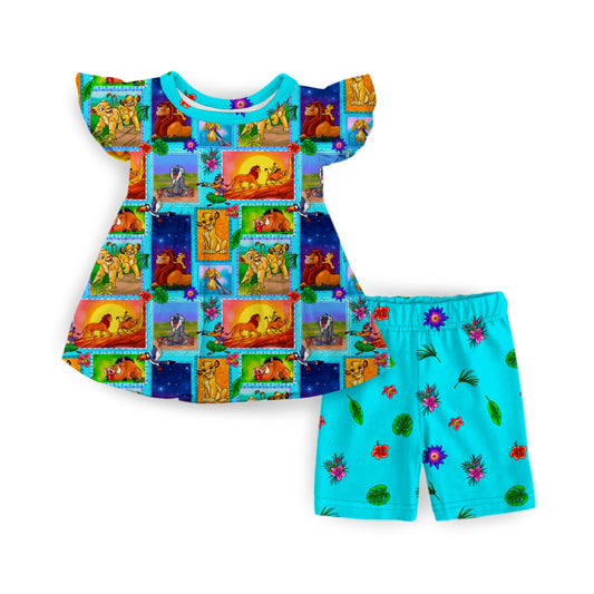 Wildflower Lions Flutter Sleeve Peplum Set