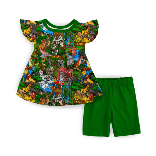 Wild at Heart Flutter Sleeve and Short Peplum Set