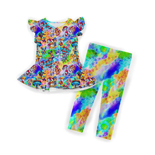 Mission Ready Flutter Sleeve and Pant Peplum Set