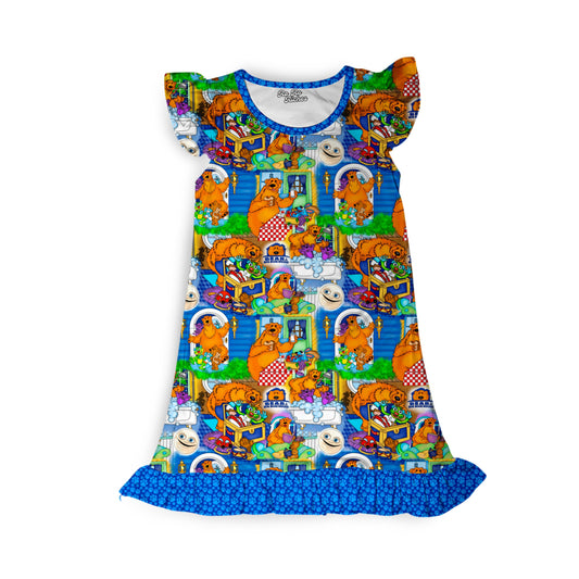 Home Sweet Bear Flutter Sleeve Dress