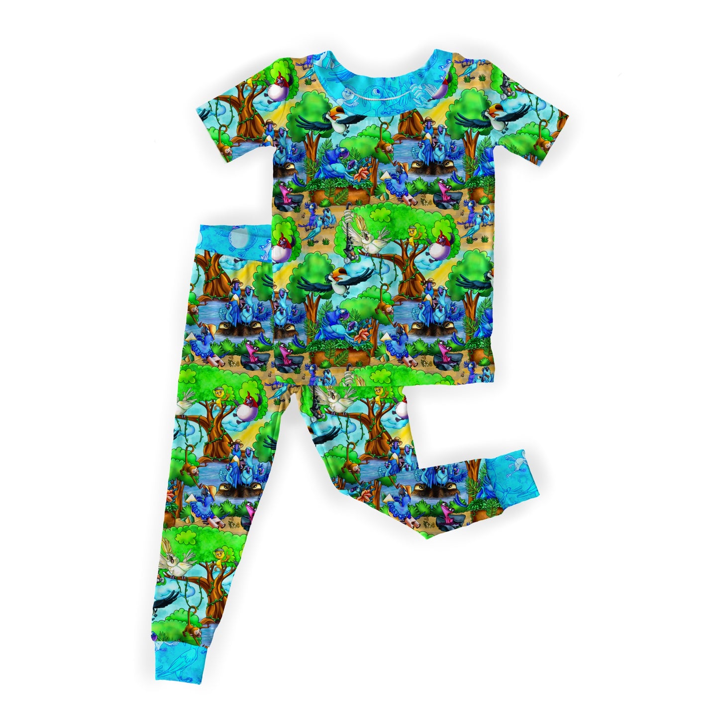 Bright Wings Short Sleeve Pant Set