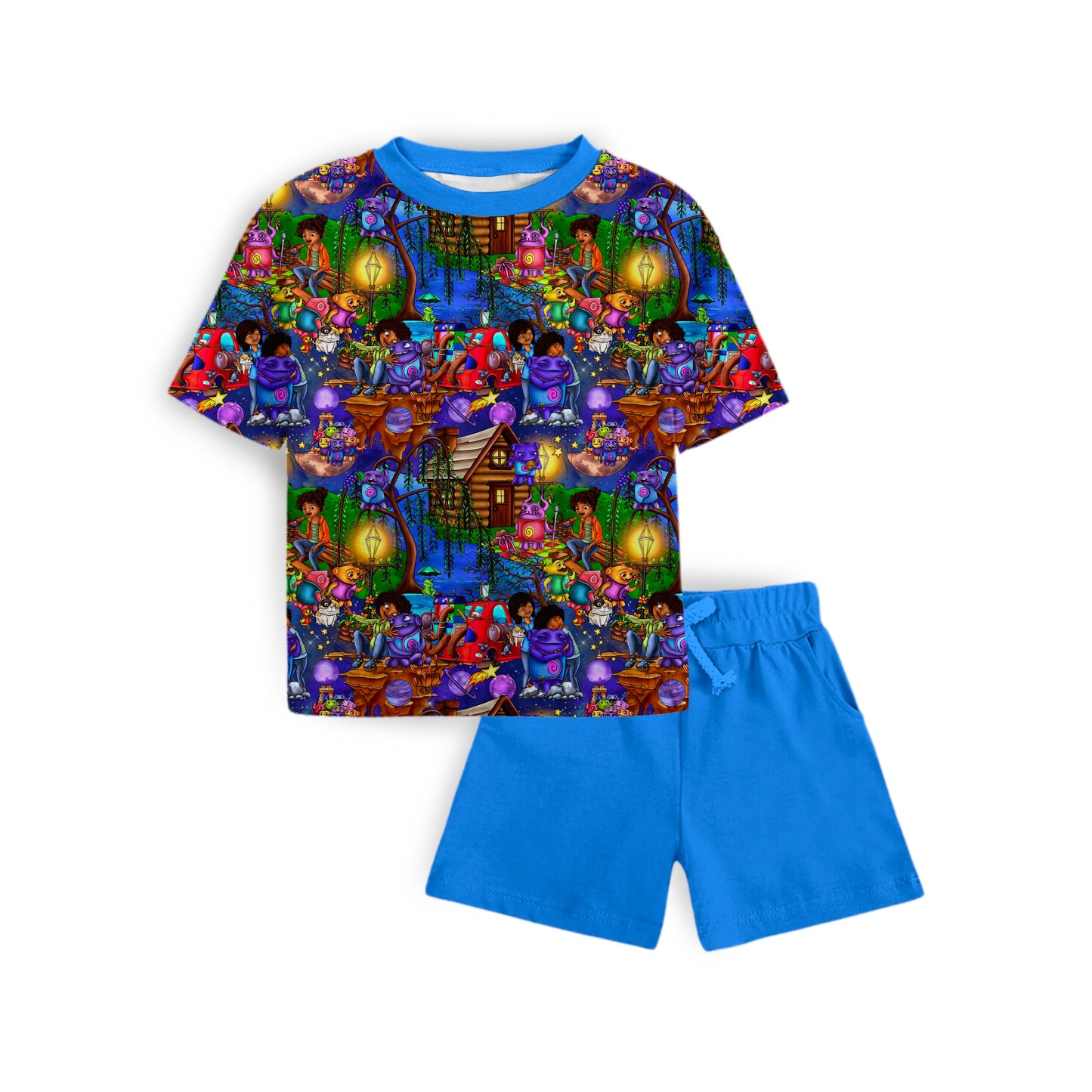Cosmic Friends Tee and Short Daywear Set