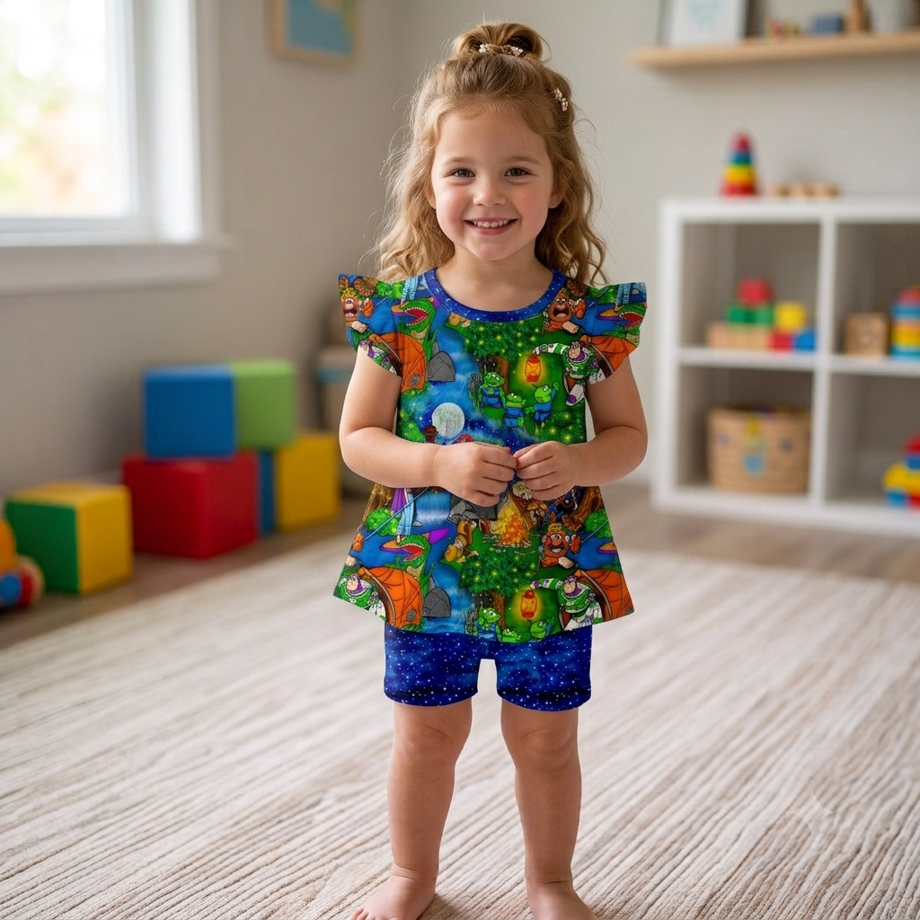 Moonlight Explorers Flutter Sleeve Peplum Set