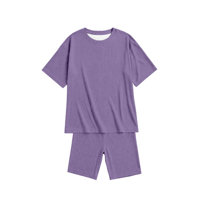 Lavender Oversized T-Shirt and Biker Shorts Set
