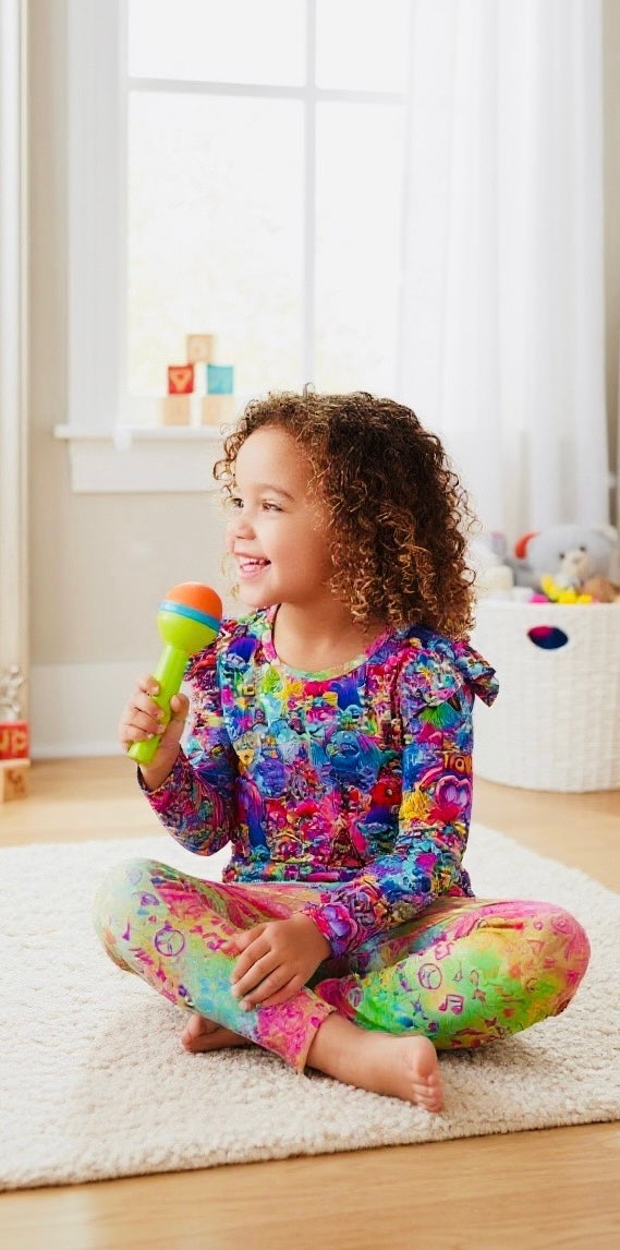 Tiny and Mighty Flutter Sleeve and Pant Peplum Set