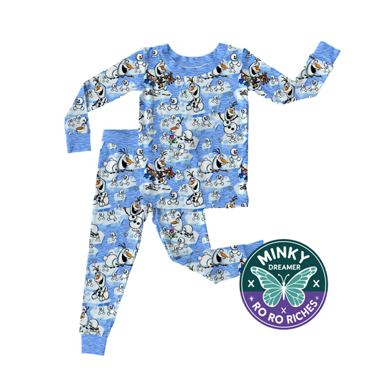 Snowman Style Long Sleeve Pant Set