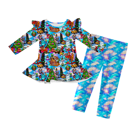 Finding Tinsel Flutter Sleeve Peplum Set