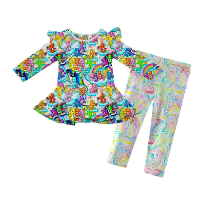 Cozy Hugs Flutter Sleeve and Pant Peplum Set