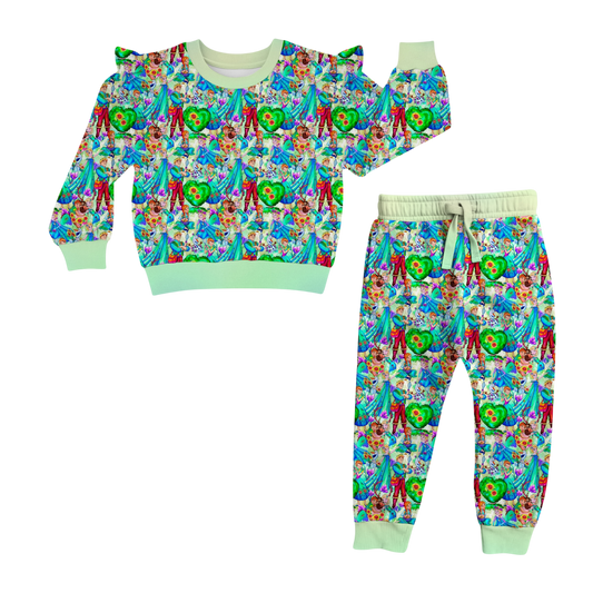 Frosted Meadows Flutter Sleeve French Terry Crewneck and Joggers