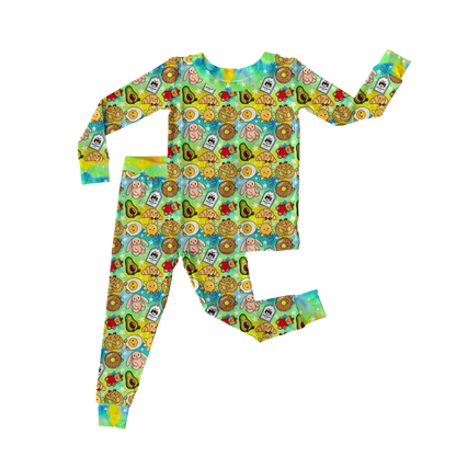 Fuzzy Friends Two Piece Long Sleeve Pant Set