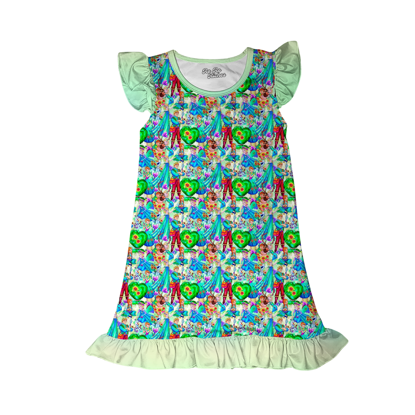 Frosted Meadows Flutter Sleeve Dress