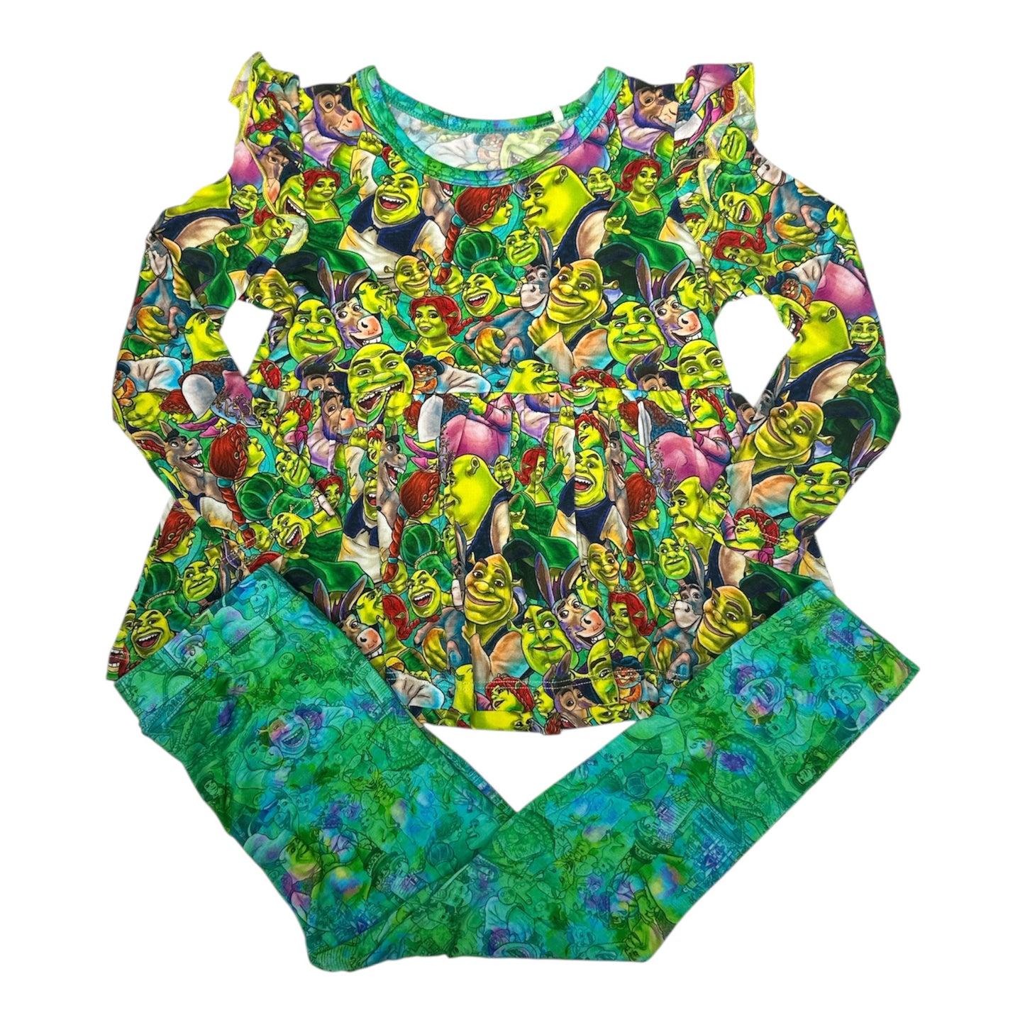 Once Upon a Swamp Flutter Sleeve and Pant Peplum Set