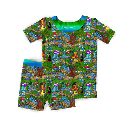 Mini Blue Crew Classic Short Set